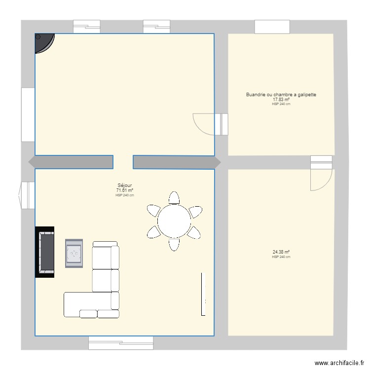 rdc cb. Plan de 0 pièce et 0 m2