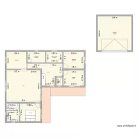 Plan maison en L 108m2
