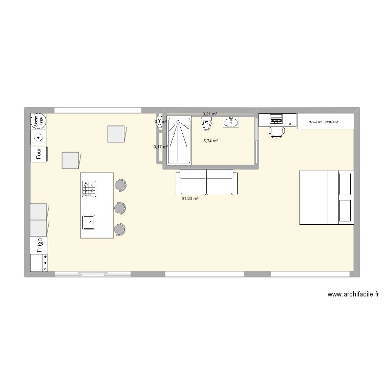 ti-loft. Plan de 5 pièces et 67 m2