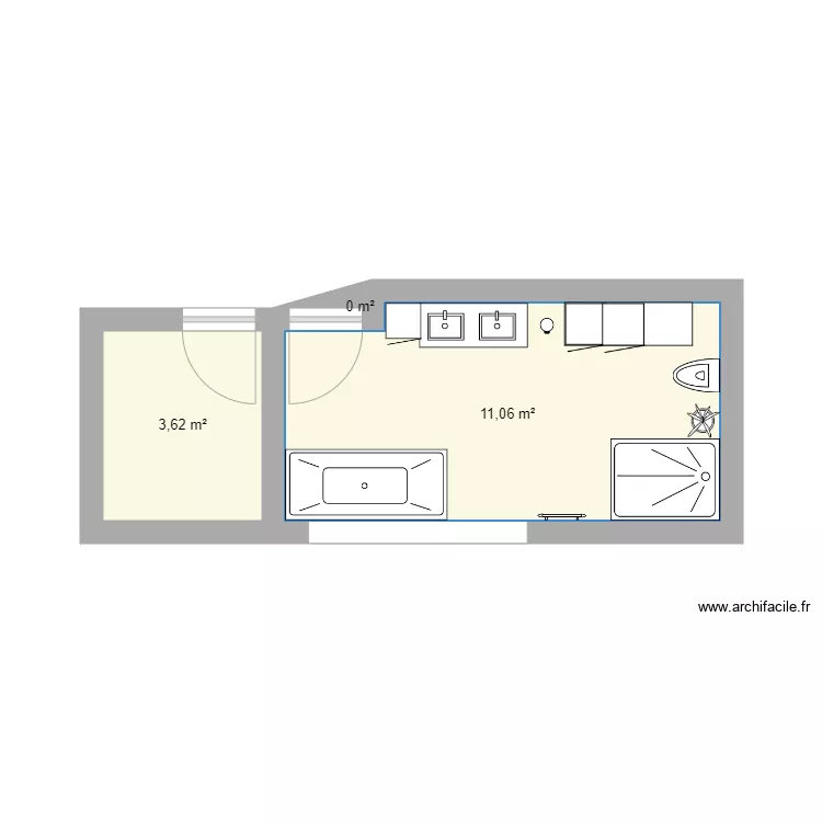 SALLE DE BAIN. Plan de 