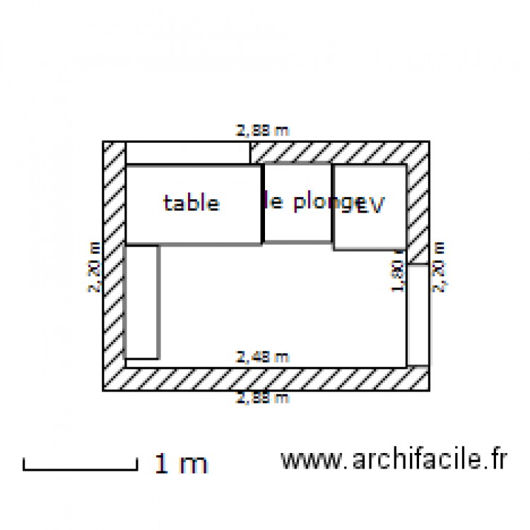 plonge. Plan de 0 pièce et 0 m2