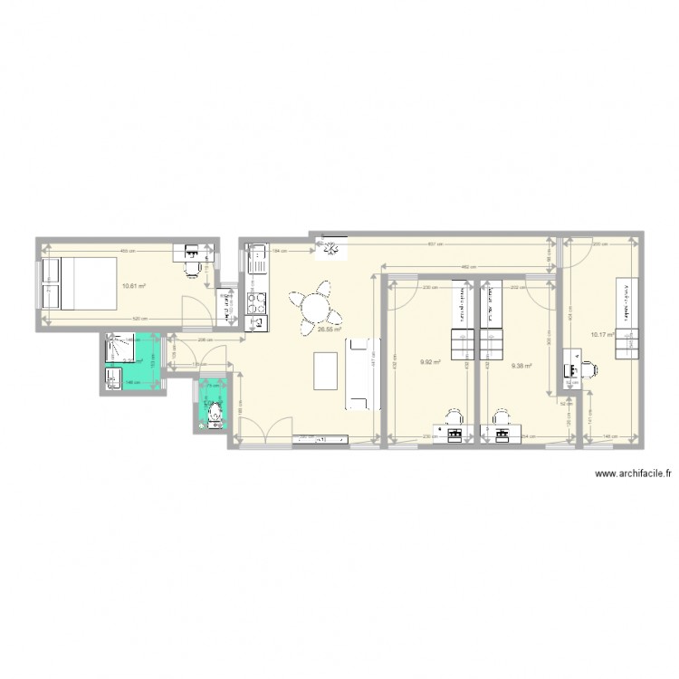 Verseny 14 2em 23 5M lumineux aménagement. Plan de 0 pièce et 0 m2