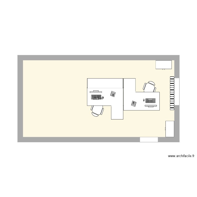 Bureau Edyuc J1. Plan de 1 pièce et 29 m2