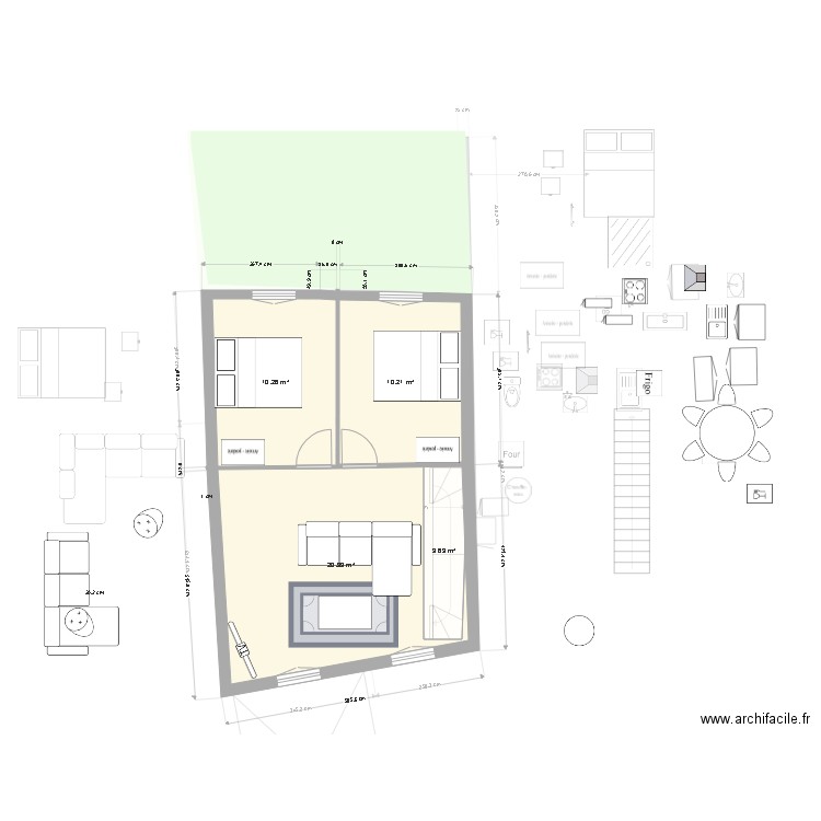 projet 11. Plan de 7 pièces et 93 m2