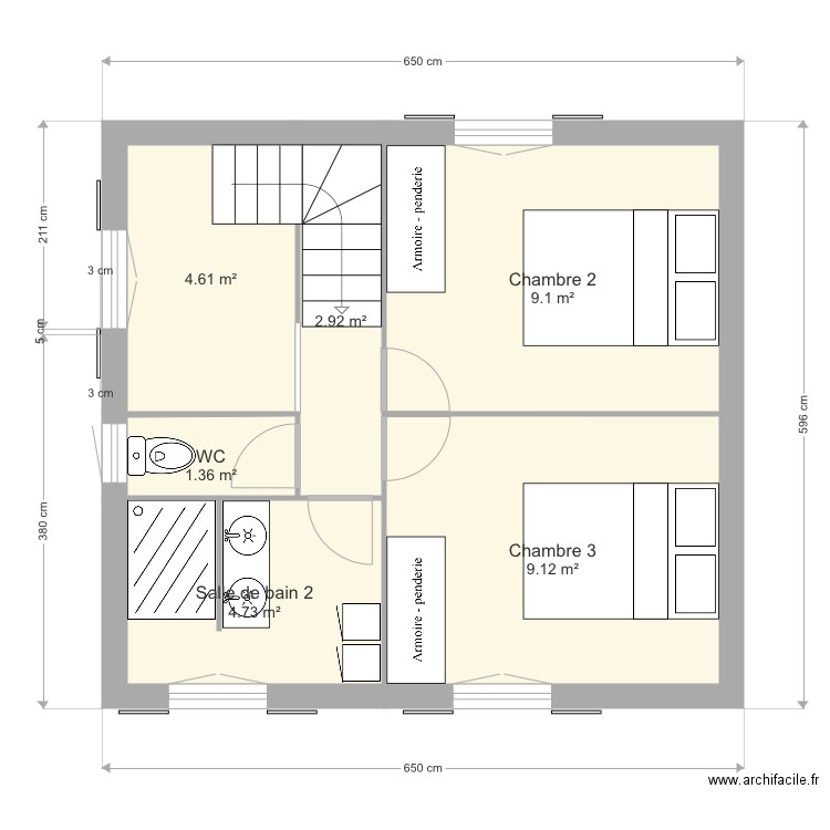 Étage projet. Plan de 0 pièce et 0 m2