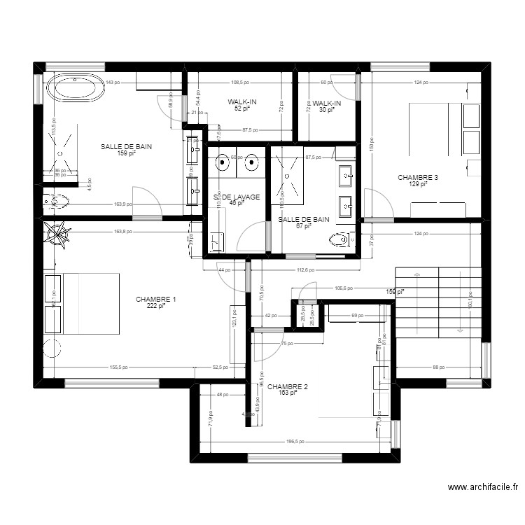 VIB ARCHITECTURE 149 ÉTAGE. Plan de 10 pièces et 96 m2