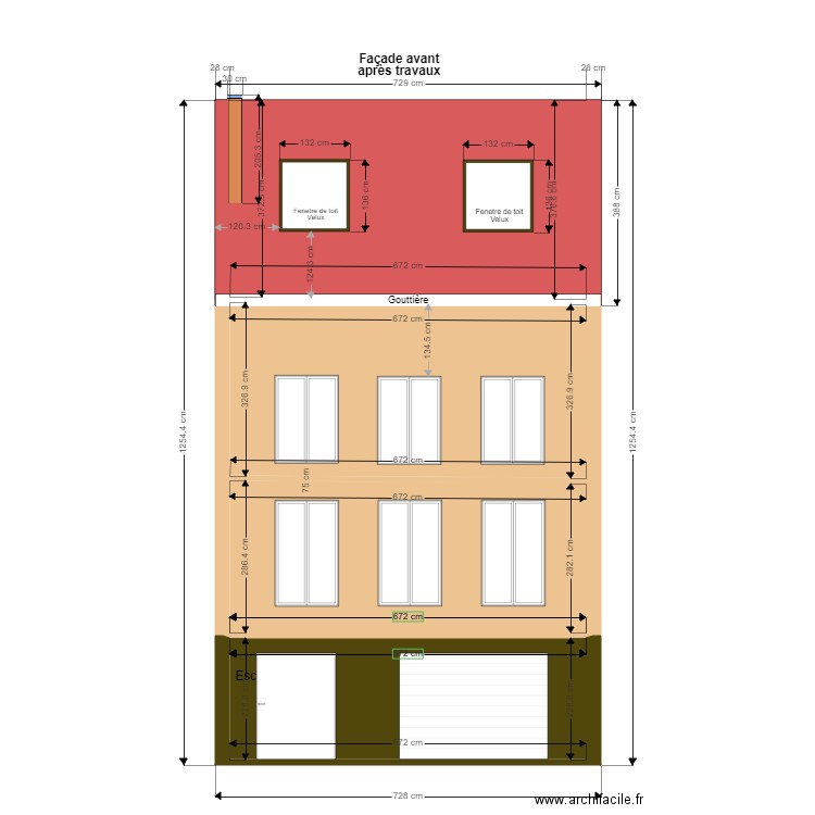 20201100117 Façade Avant après travaux. Plan de 0 pièce et 0 m2