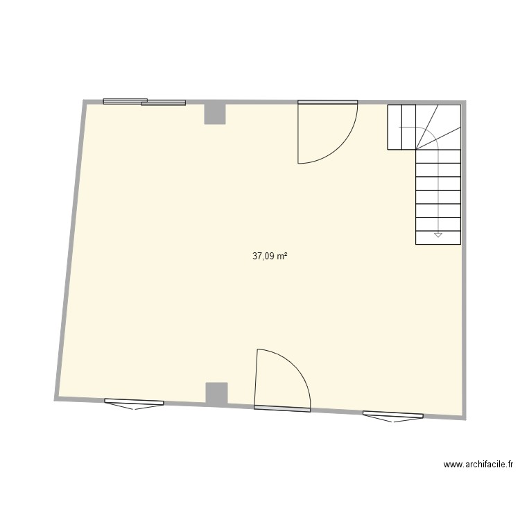 RDC THOMAS OK. Plan de 1 pièce et 37 m2