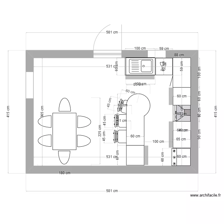 CUISINE VICQ. Plan de 