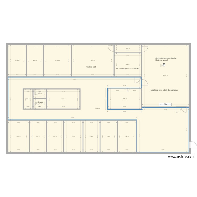RDC TPNA Bordeaux vierge hypothèse 1. Plan de 0 pièce et 0 m2