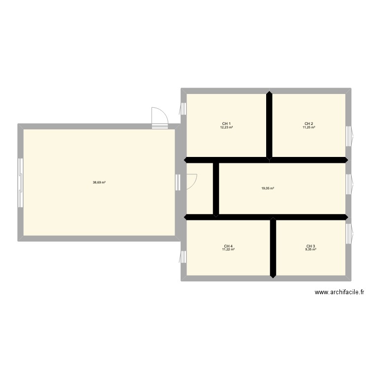 PLAN 3. Plan de 6 pièces et 102 m2