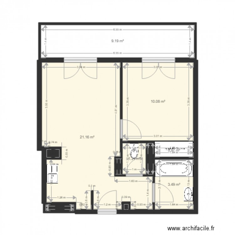 F2 Laetitia. Plan de 0 pièce et 0 m2