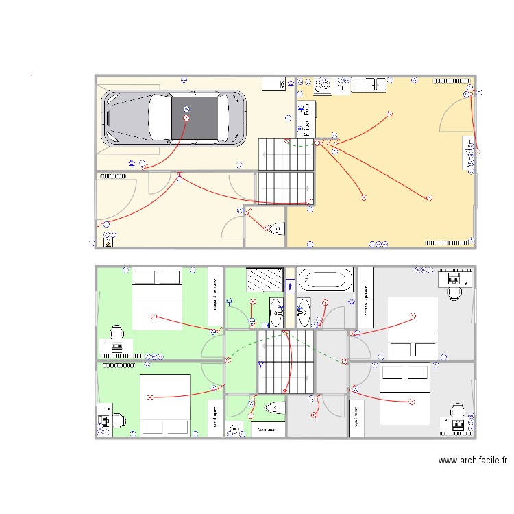 maison betheny elec. Plan de 17 pièces et 126 m2