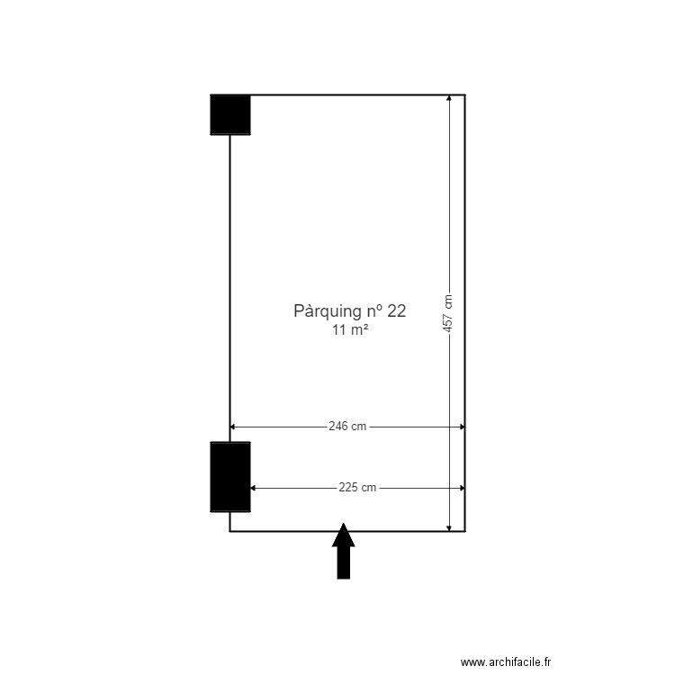 cr la clau d'or. bloc anyós. pàrquing. Plan de 3 pièces et 11 m2