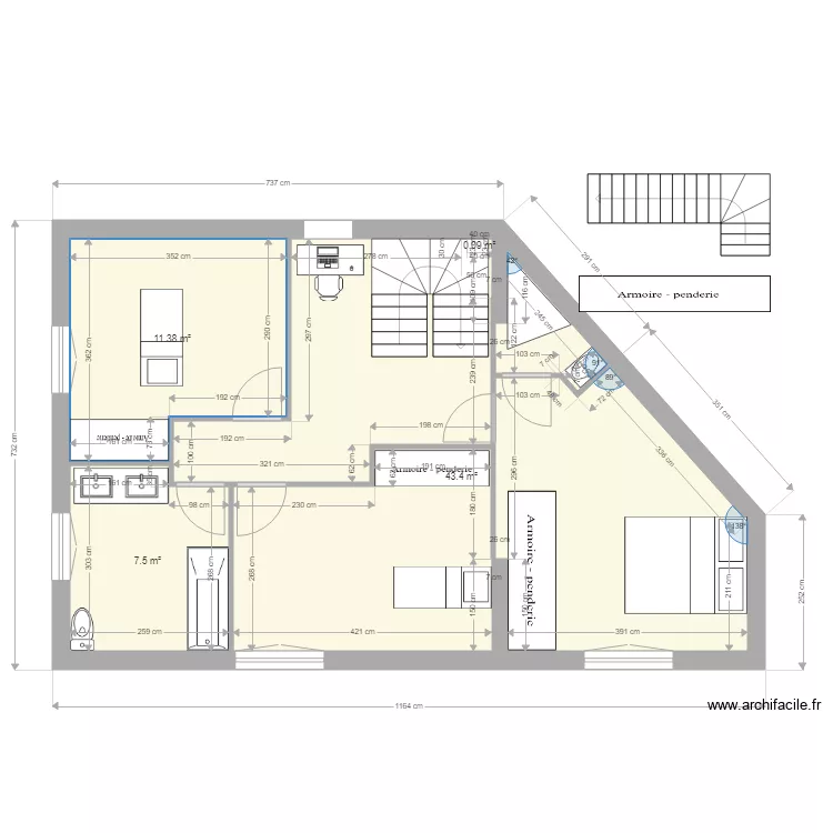 ETAGE 1 opt 64. Plan de 