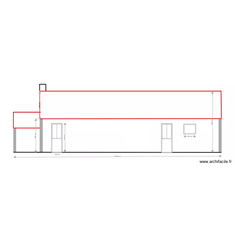 fa&ccedil;ade nord modifi&eacute;e valid&eacute;e. Plan de 