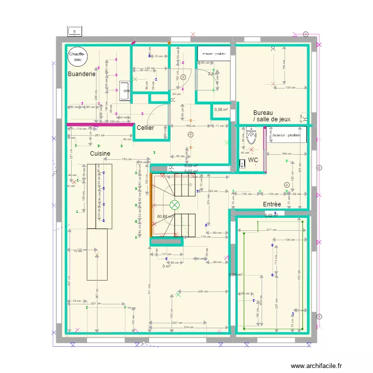Ayes placo final - Elec - Position Lampe V2 RDC. Plan de 