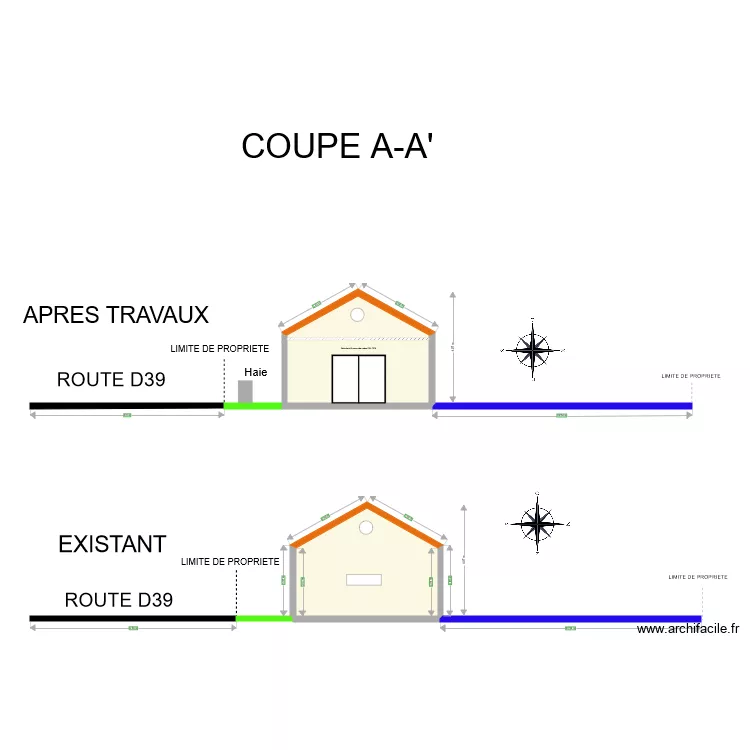 COUPE A  A. Plan de 