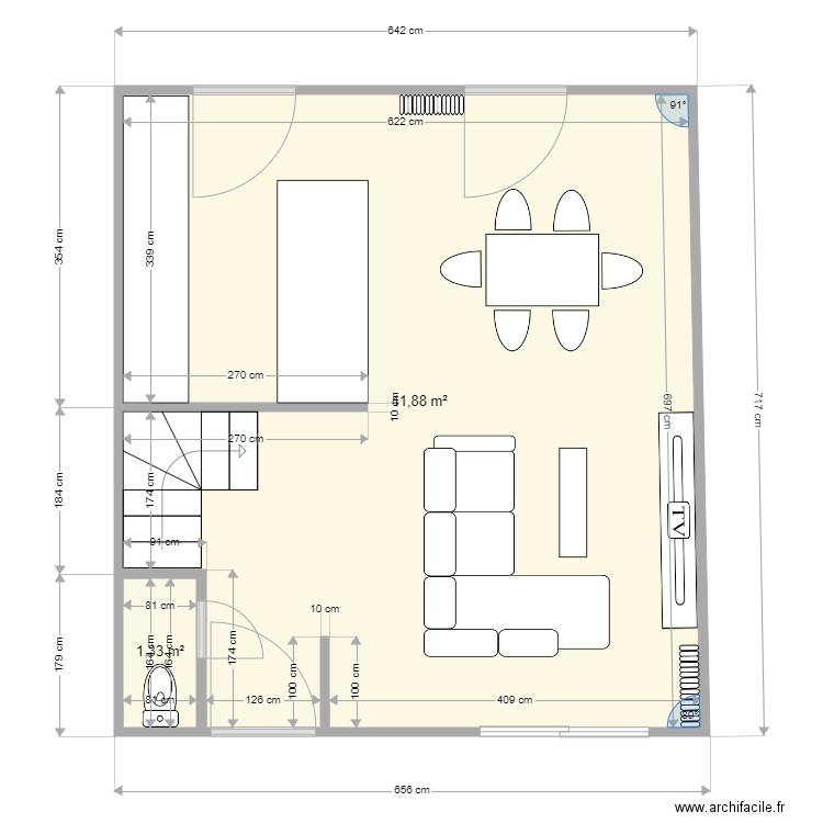 RDC MAISON. Plan de 0 pièce et 0 m2