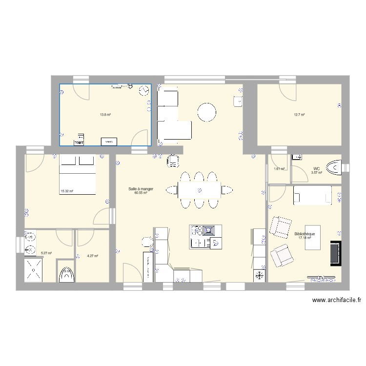 plan avant projet r de ch Thevet sans toiture avec elec. Plan de 0 pièce et 0 m2