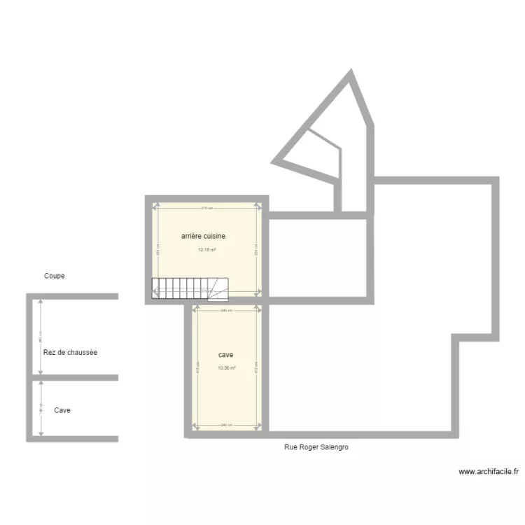 plan Cave avant travaux . Plan de plan Cave avant travaux . Plan de