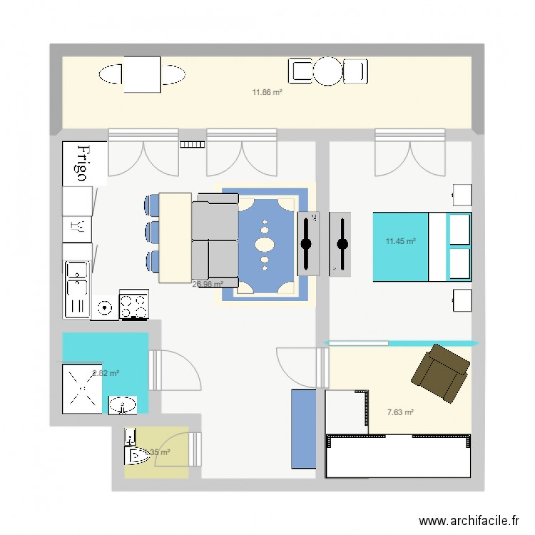  Appartement  2  pieces  TEST 3 Plan  6 pi ces  62 m2 dessin  