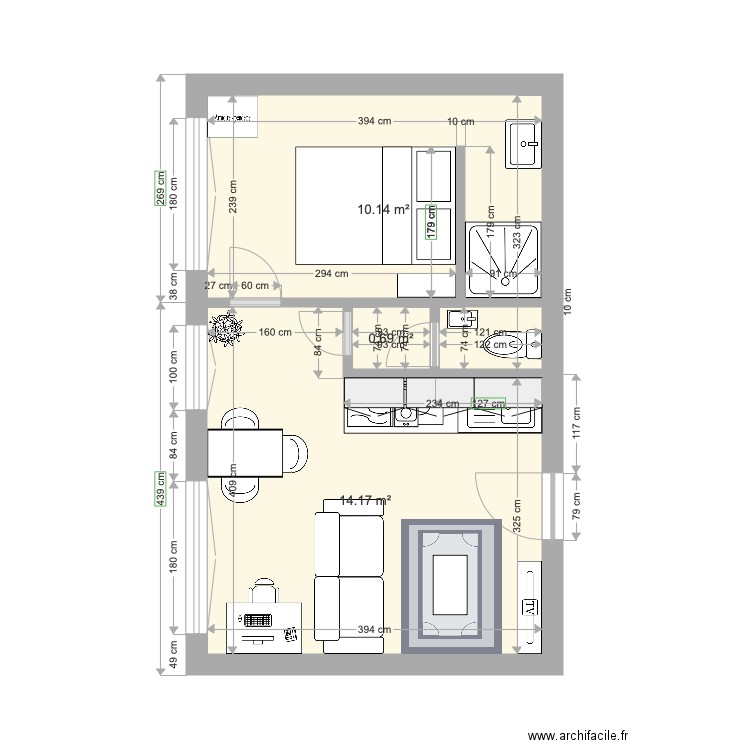 Appartement 1 Mezières Plan 4. Plan de 0 pièce et 0 m2