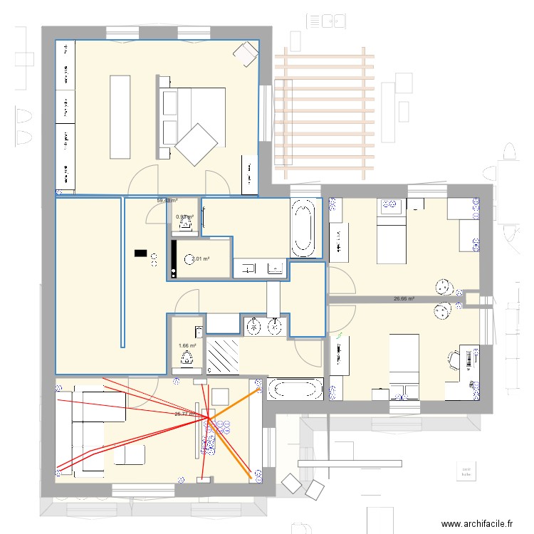 SDB final sans WC2 separe. Plan de 0 pièce et 0 m2