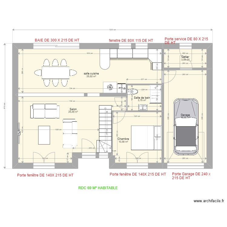 VELLUMYLUM LES AGEUX RDC. Plan de 6 pièces et 86 m2