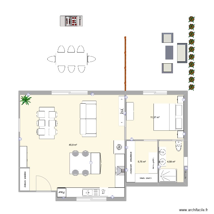 Vie et Suite 2. Plan de 4 pièces et 68 m2
