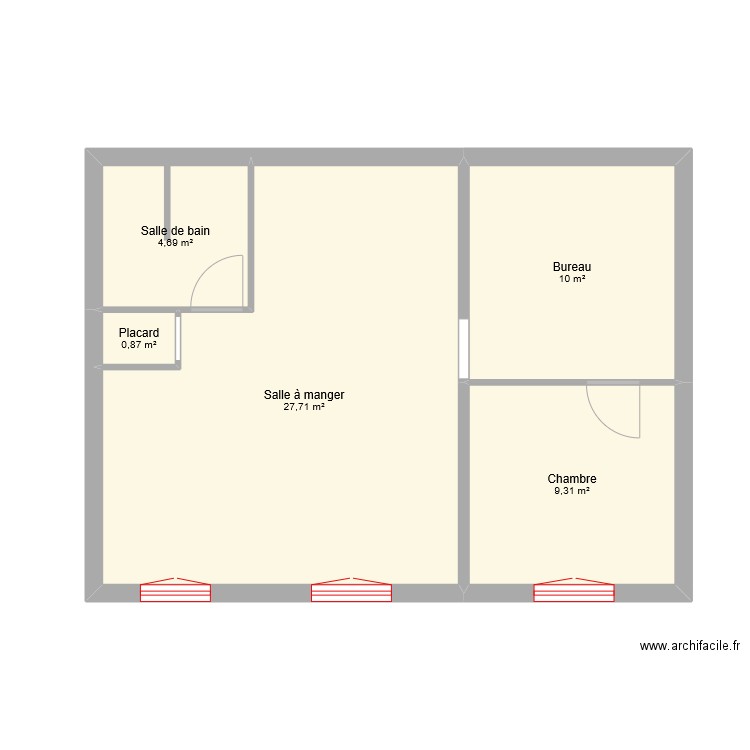 Studio 3 Sans meuble. Plan de 0 pièce et 0 m2
