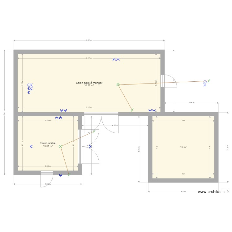 Maison Andalouse Mateur. Plan de 0 pièce et 0 m2