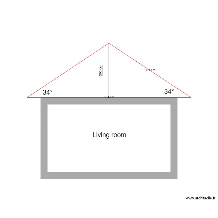 living roof slope rev1. Plan de 1 pièce et 11 m2