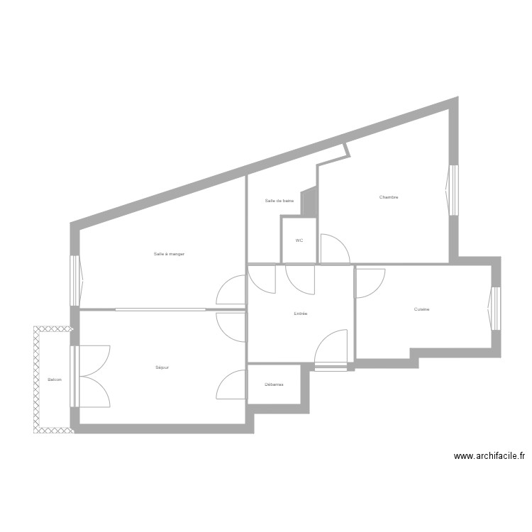 lecomte. Plan de 10 pièces et 67 m2