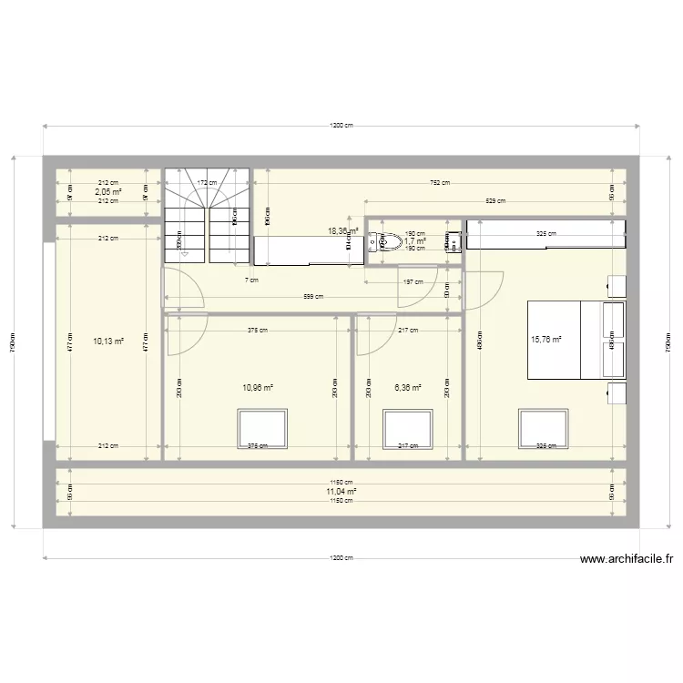 Aménagement étage. Plan de Aménagement étage. Plan de