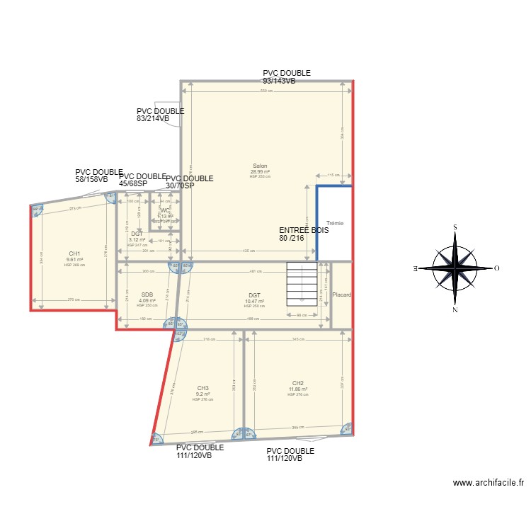 CUENI 2. Plan de 26 pièces et 203 m2