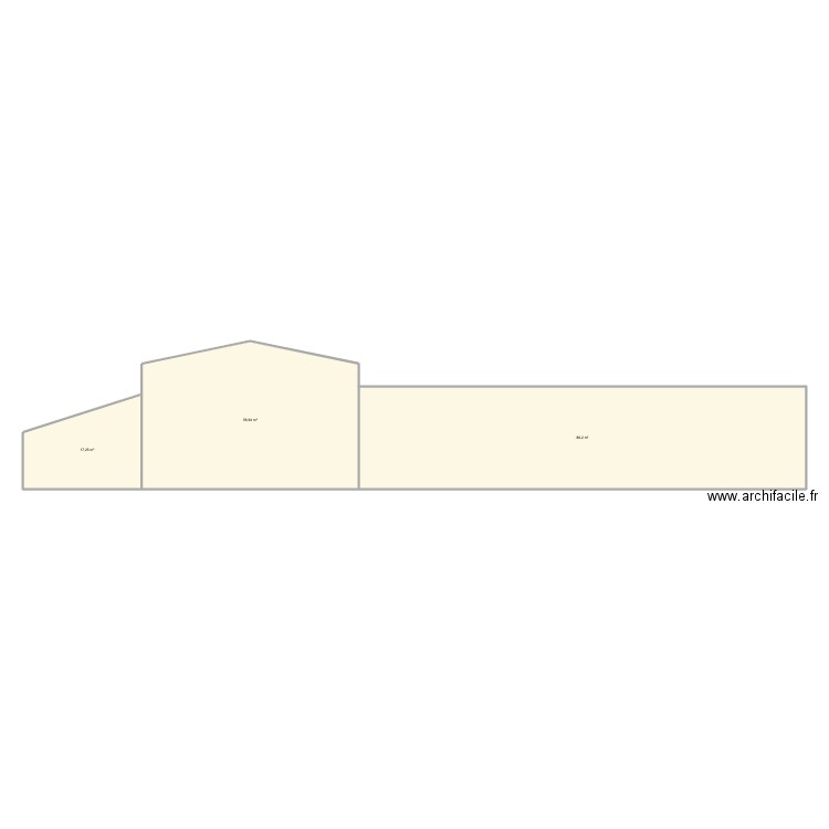 Façade avant Azas. Plan de 3 pièces et 162 m2