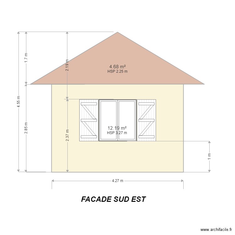 GARAGE FACADE SUD EST . Plan de 0 pièce et 0 m2