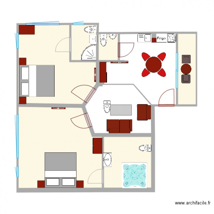suitemodif101221. Plan de 6 pièces et 52 m2