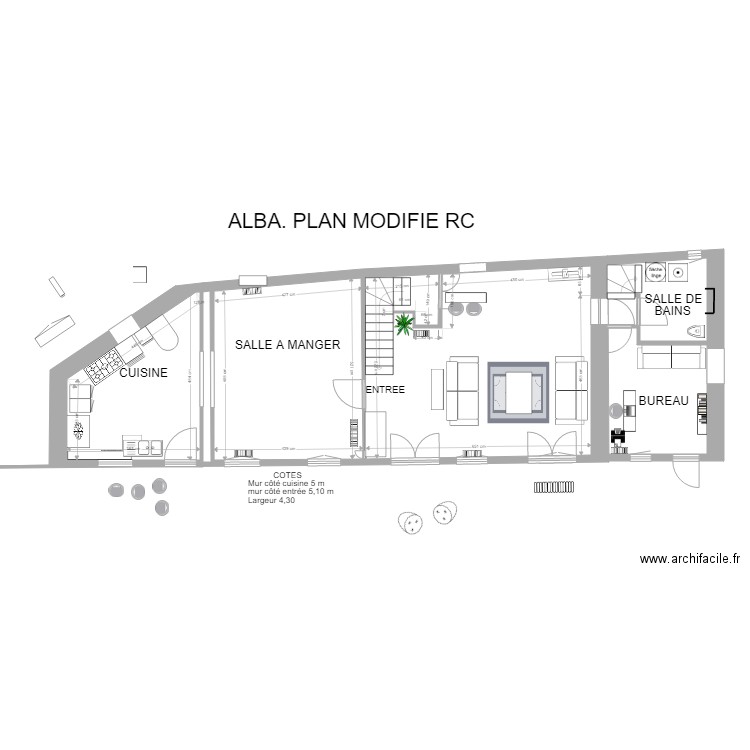 PLAN MODIFIE RC ALBA SALON 4. Plan de 0 pièce et 0 m2