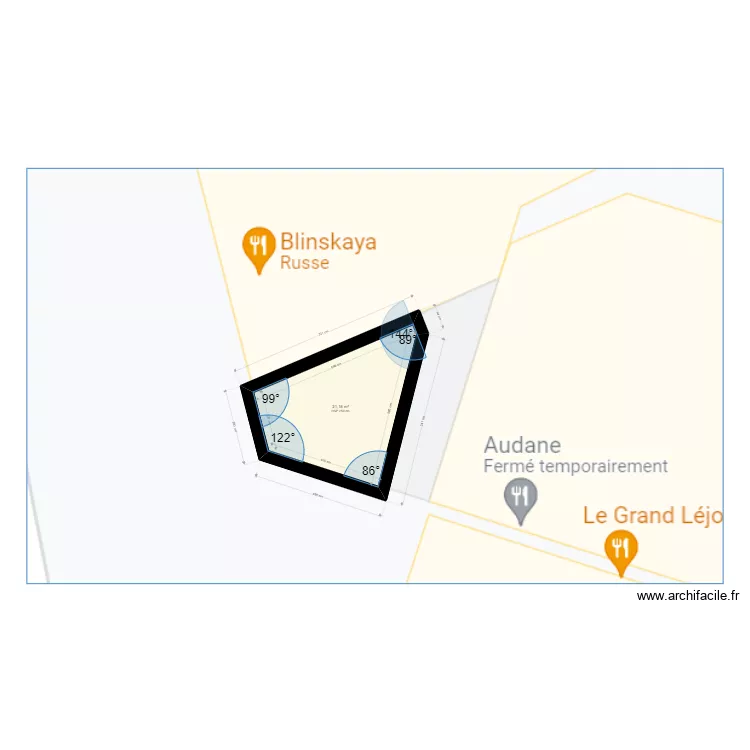 PL&Eacute;RIN - 1a pl de la R&eacute;sistance - existant. Plan de 