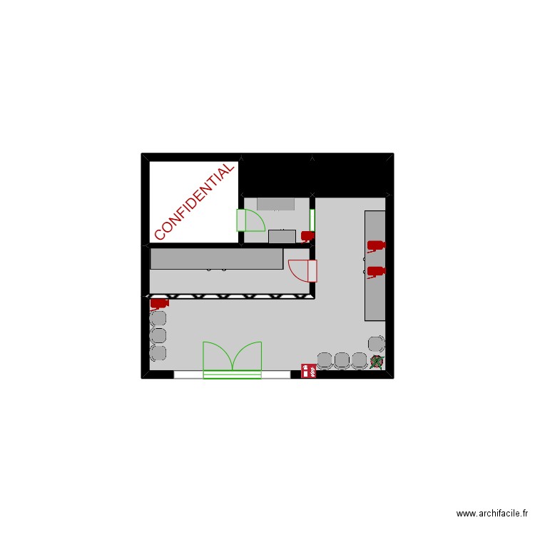 Fleeca. Plan de 6 pièces et 2 m2