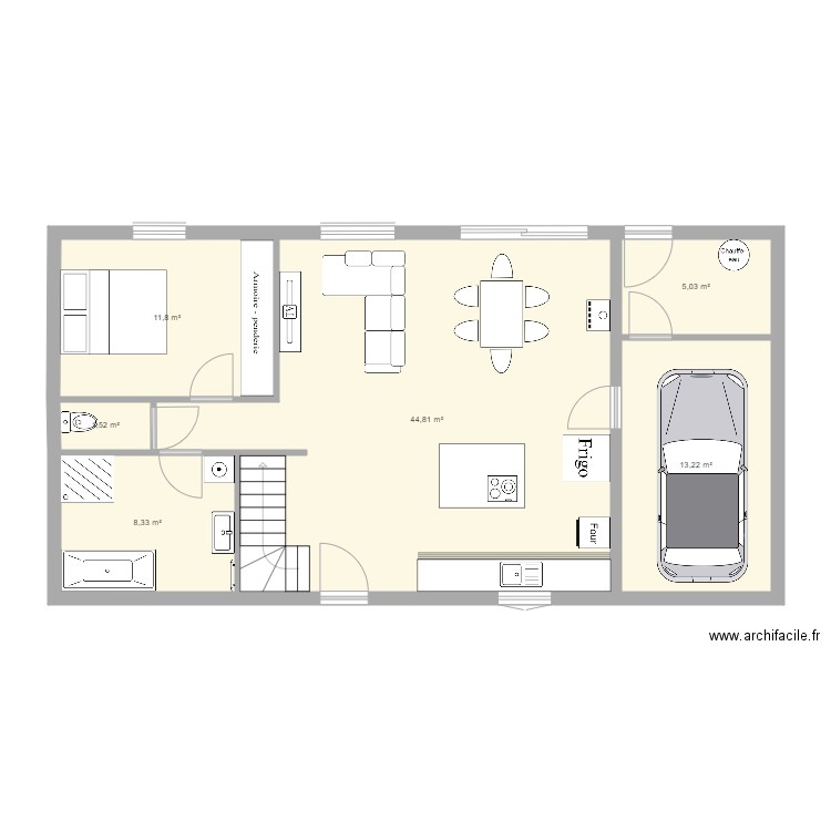 Maison rdc. Plan de 0 pièce et 0 m2