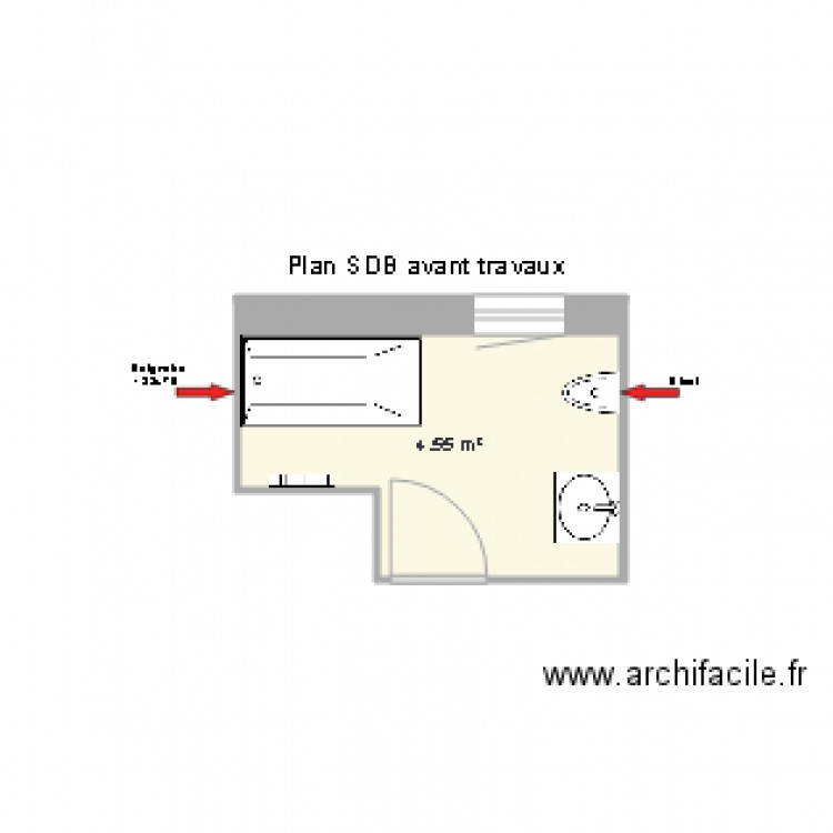 plan avant sdb vignon. Plan de 0 pièce et 0 m2