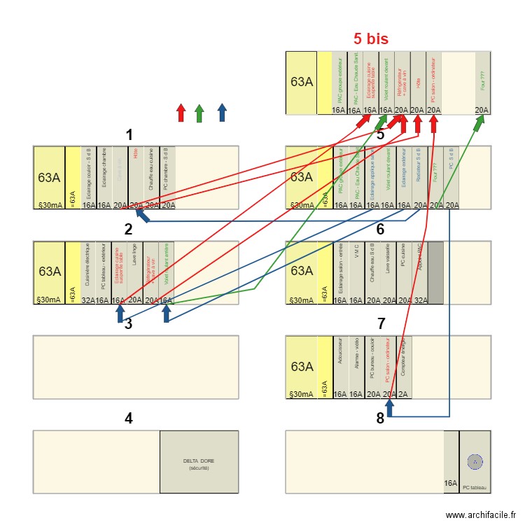 Tableau électrique 07D. Plan de 0 pièce et 0 m2