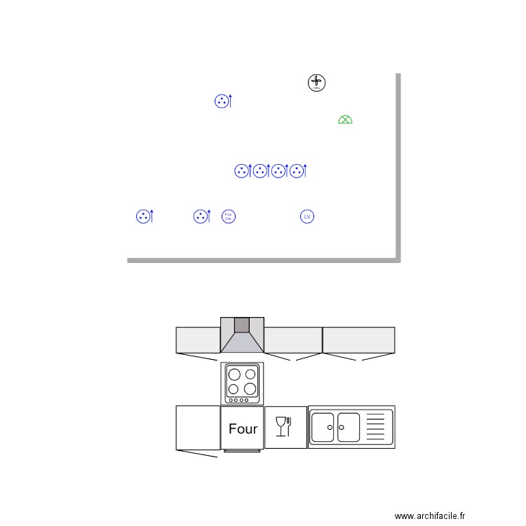 cuisine. Plan de 0 pièce et 0 m2