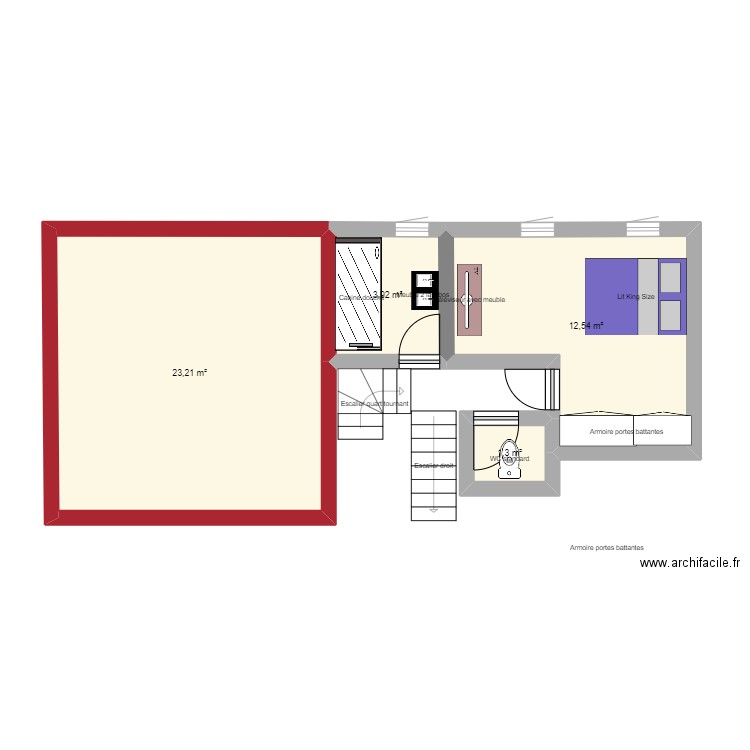 pascal 2etage. Plan de 4 pièces et 41 m2