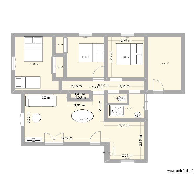 Vieux Boucau - Projection 2. Plan de 10 pièces et 79 m2