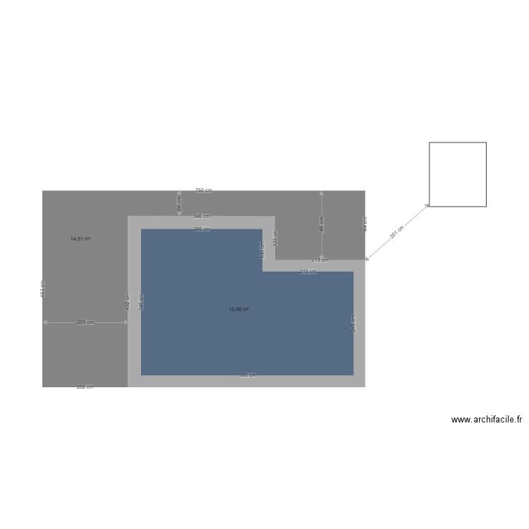 Piscine avec mini terrasse . Plan de 0 pièce et 0 m2
