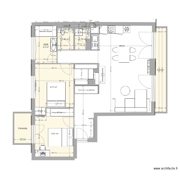 plans aménagement cuisine L. Plan de 0 pièce et 0 m2